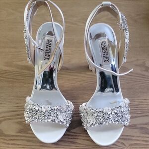 Badgley Mischka Women's Silver Embellished Heels